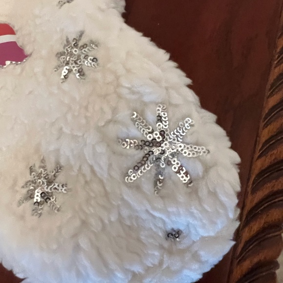 Vintage PINK  Faux Fur Christmas Stocking - Picture 9 of 11